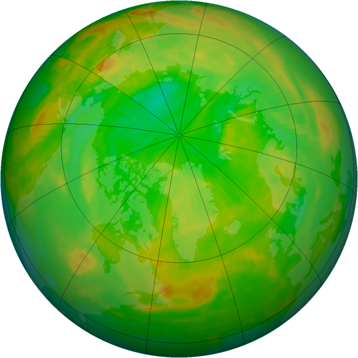 Arctic ozone map for 02 July 1987
